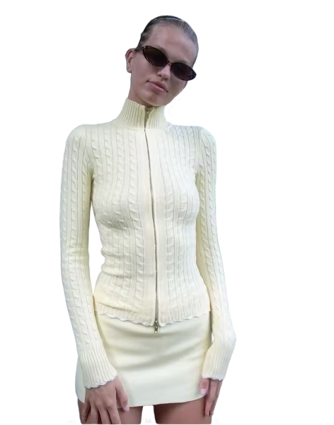 Butter Yellow Sweater & Skirt Set