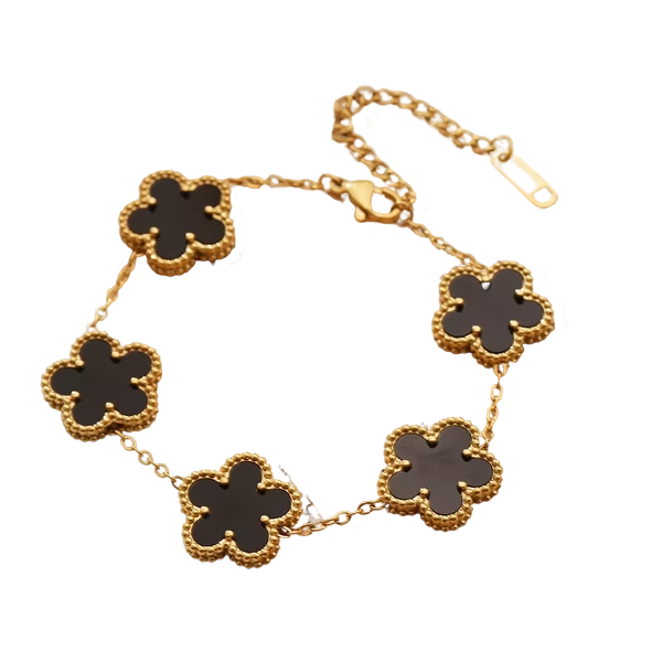Golden Noir Clover Bracelet