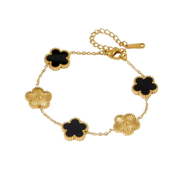 Golden Noir Clover Bracelet