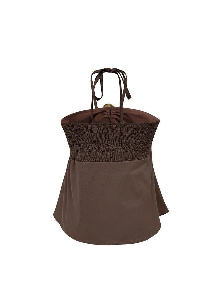 Chocolate Bronze Halter Top
