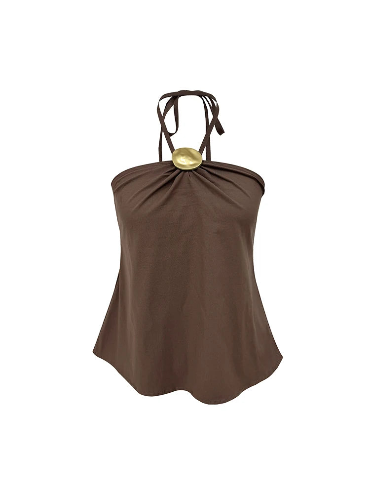 Chocolate Bronze Halter Top