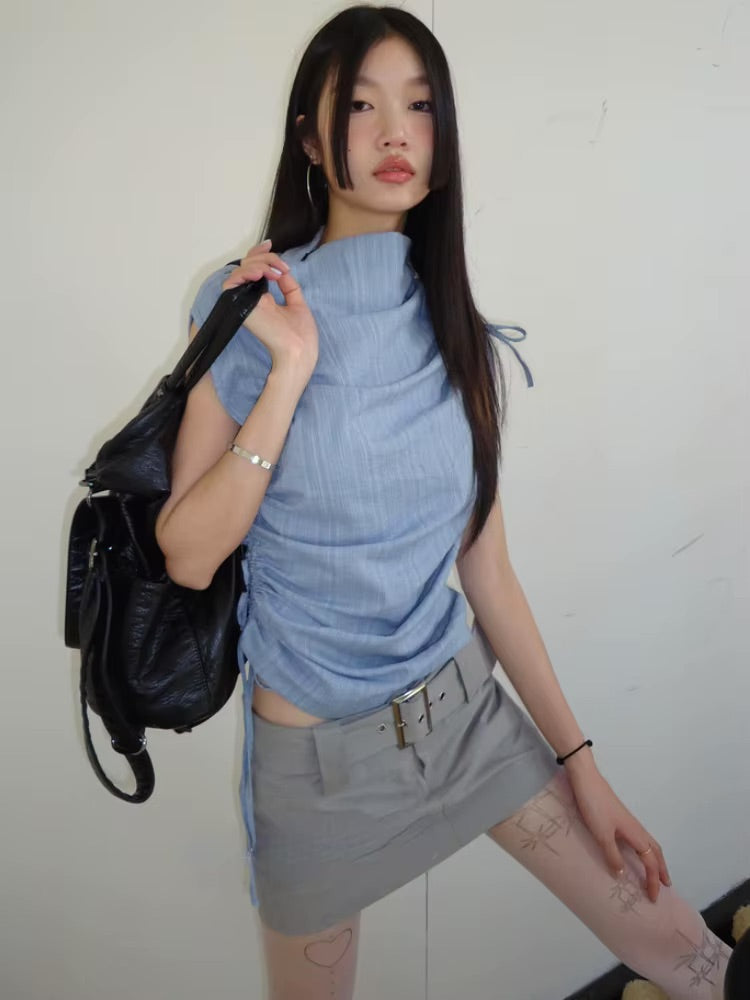 Sleeveless Asymmetry T-shirt