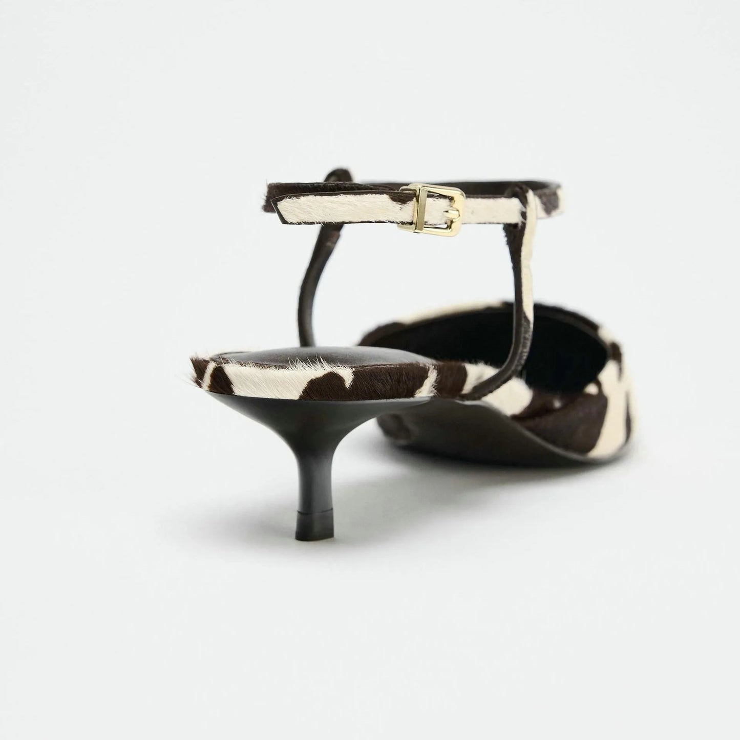 Cow Print Slingback Kitten Heel