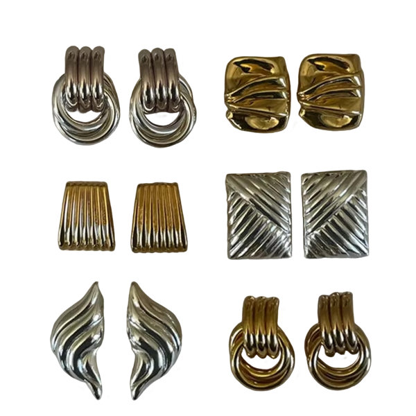 Texture Gold Plated Earrings