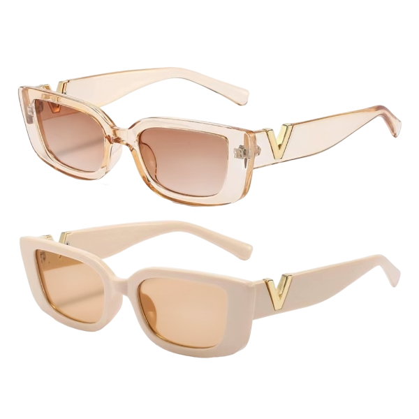 V-Frame Luxe Rectangle Sunglasses