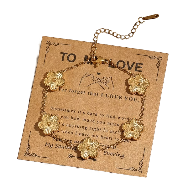 Golden Noir Clover Bracelet
