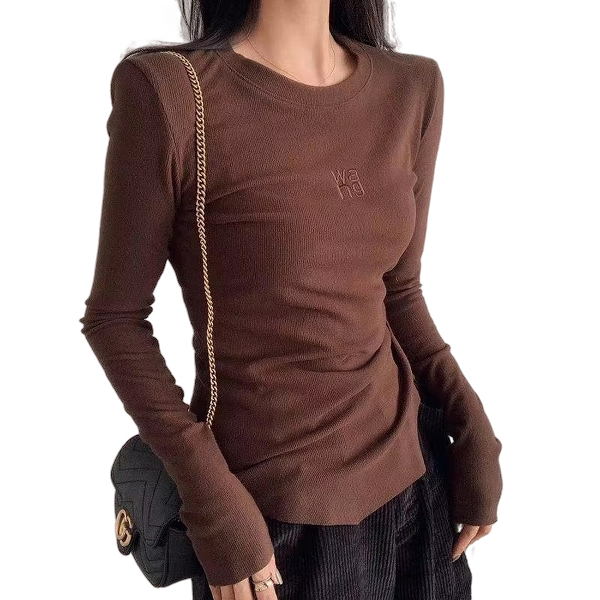WANG Ribbed Long Sleeve Top – Minimalist Edge