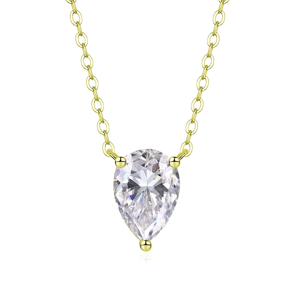 Golden Drop Pear-Cut Pendant