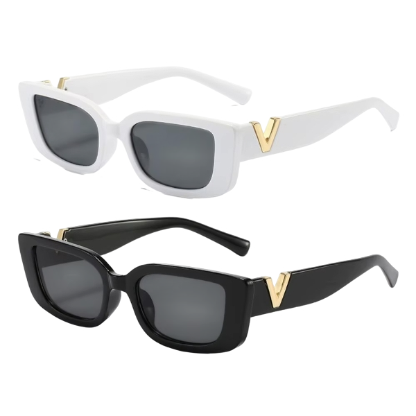 V-Frame Luxe Rectangle Sunglasses