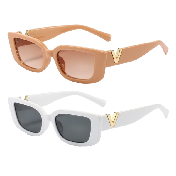 V-Frame Luxe Rectangle Sunglasses