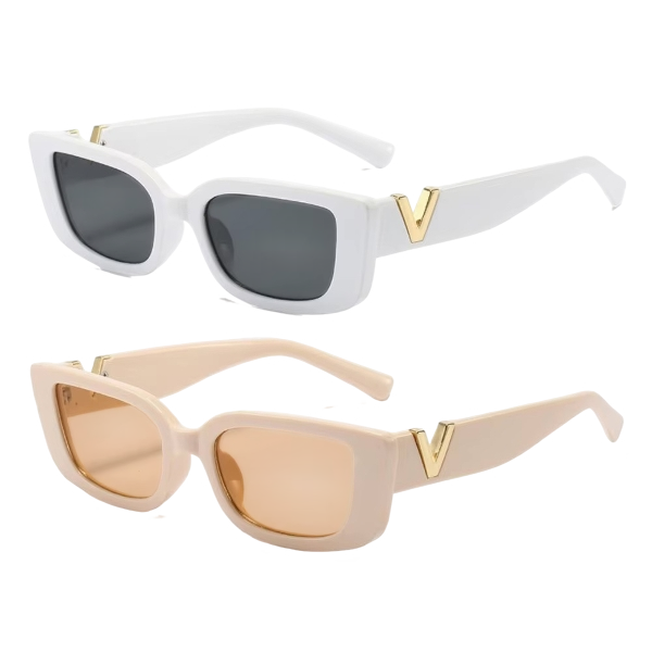 V-Frame Luxe Rectangle Sunglasses