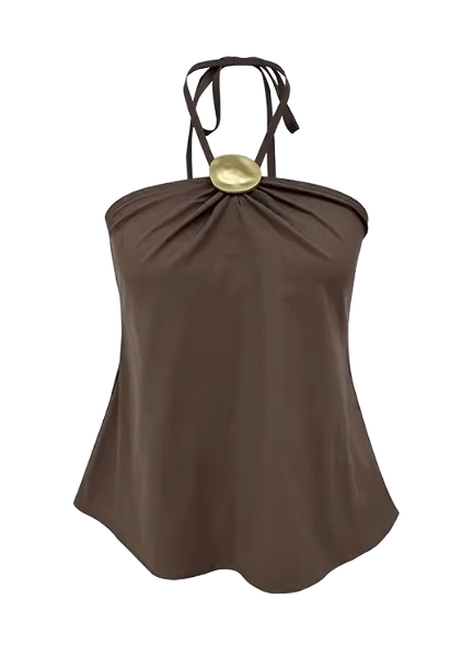 Chocolate Bronze Halter Top