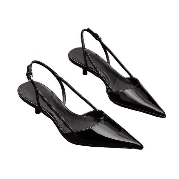 The Noir Patent Slingback