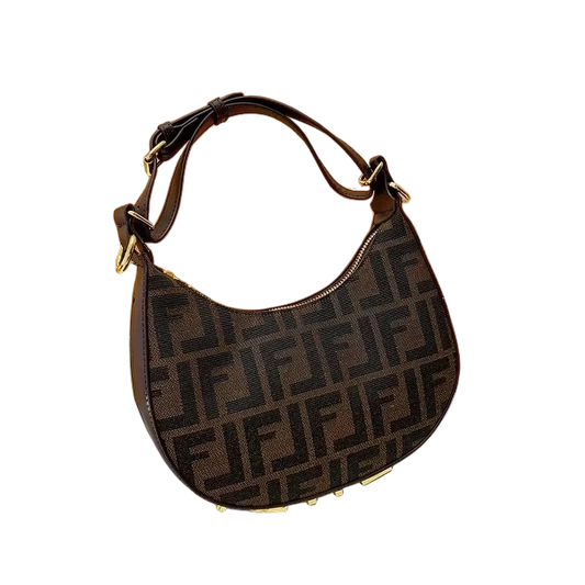 Fendi Monogram Crescent Shoulder Bag
