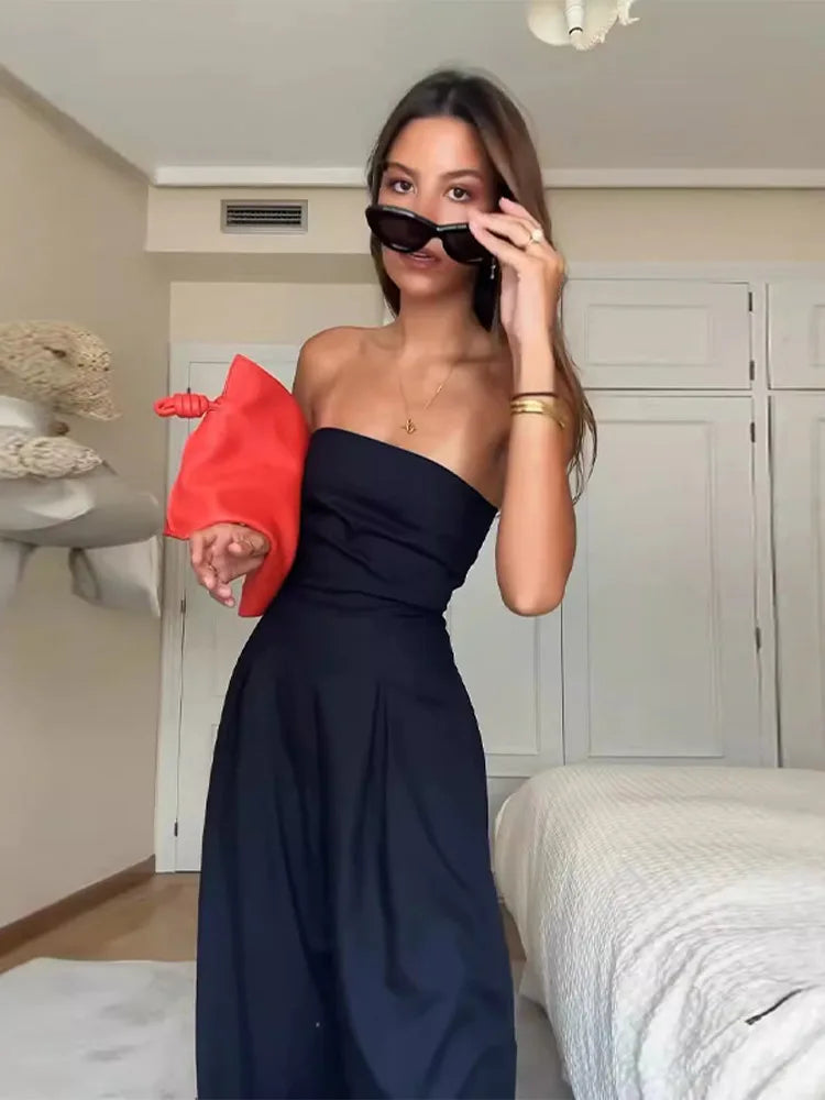 Solid Backless Jumpsuit