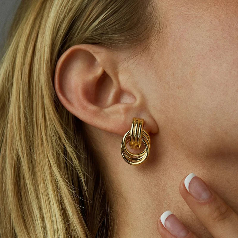 Texture Gold Plated Earrings