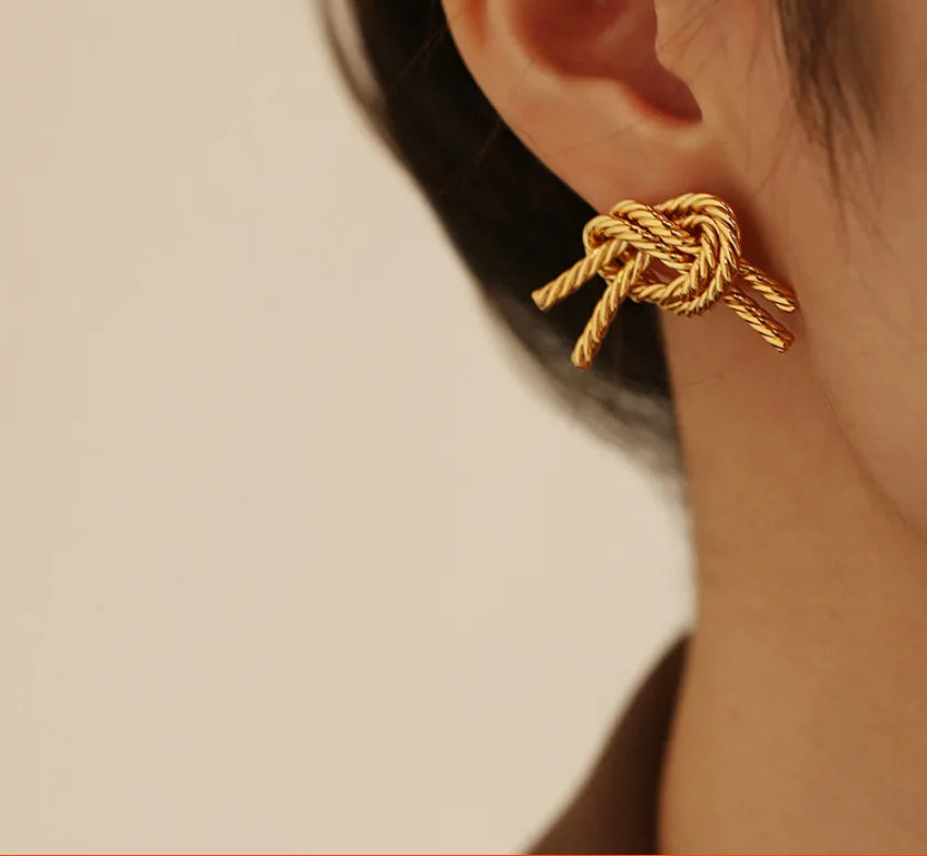 Texture Gold Plated Earrings