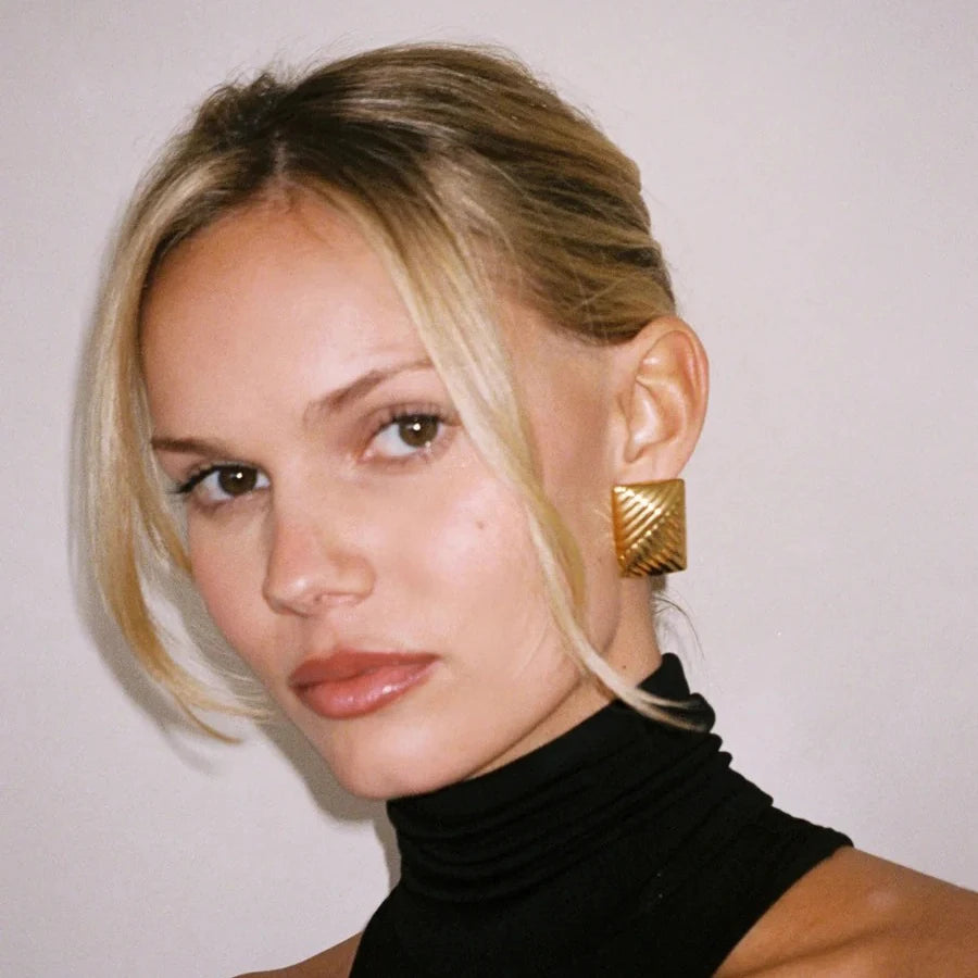 Texture Gold Plated Earrings