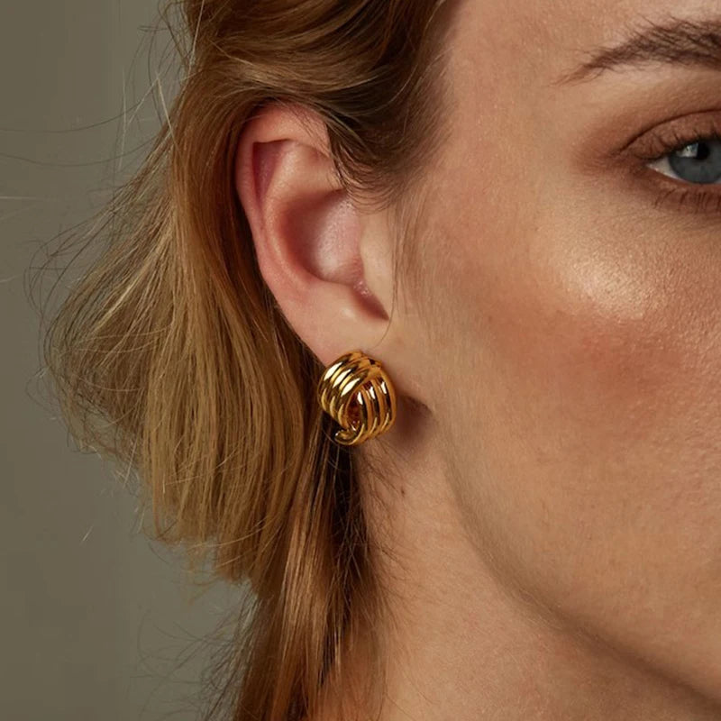 Texture Gold Plated Earrings