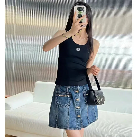 Loewe Anagram Ribbed Tank Top (Black & White Set)