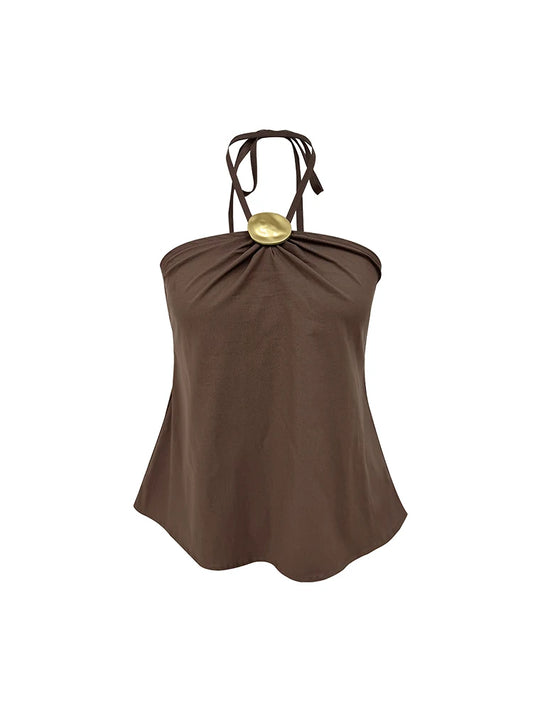 Chocolate Bronze Halter Top