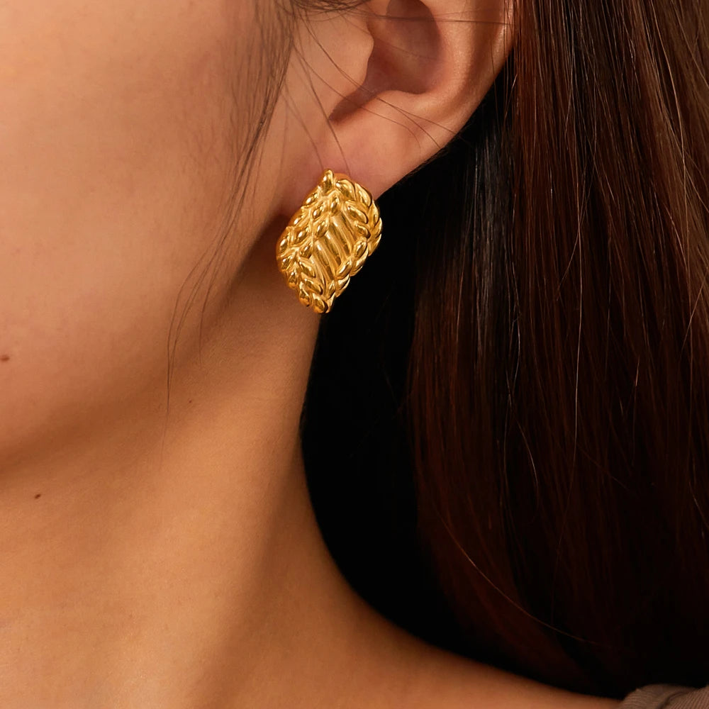 Texture Gold Plated Earrings
