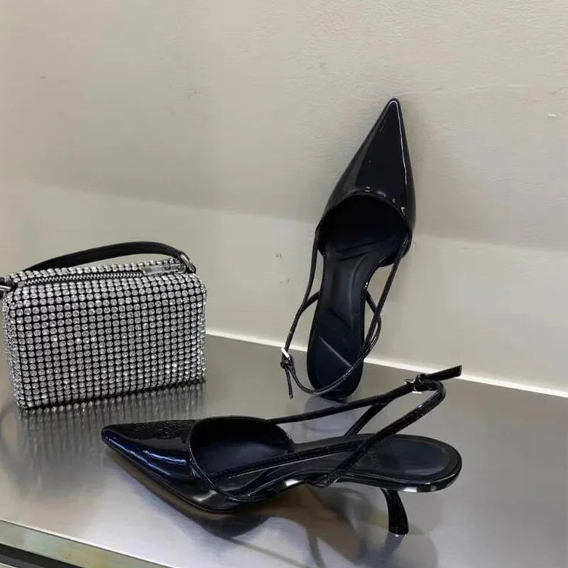 The Noir Patent Slingback