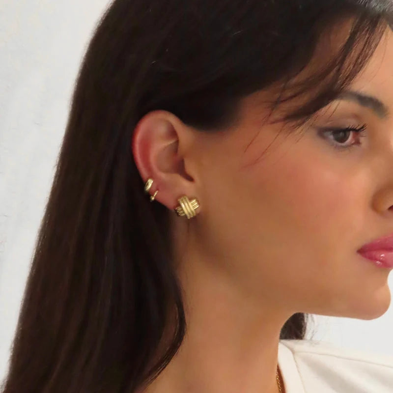 Texture Gold Plated Earrings