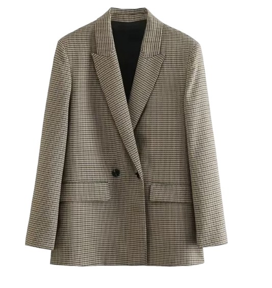 Double Breasted Plaid Blazer