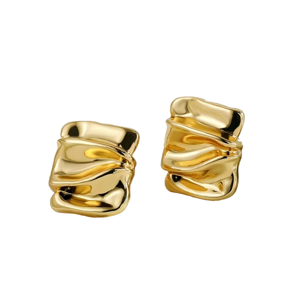Texture Gold Plated Earrings