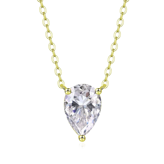 Golden Drop Pear-Cut Pendant