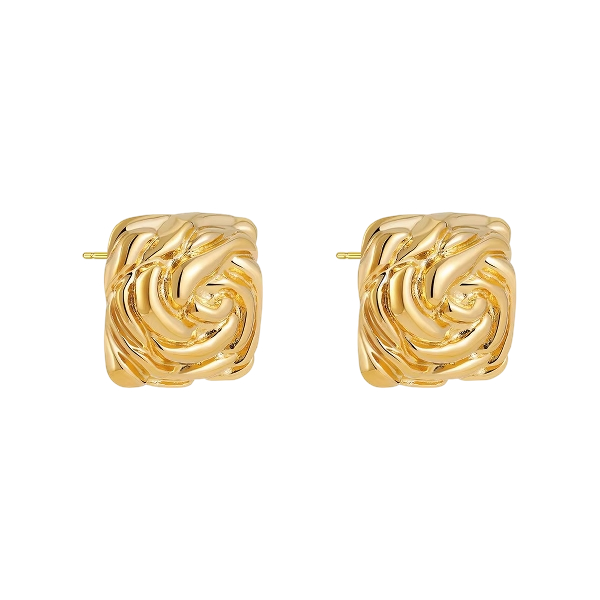 Texture Gold Plated Earrings