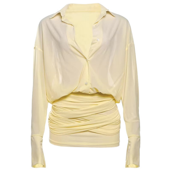 Ruched See Through Dress